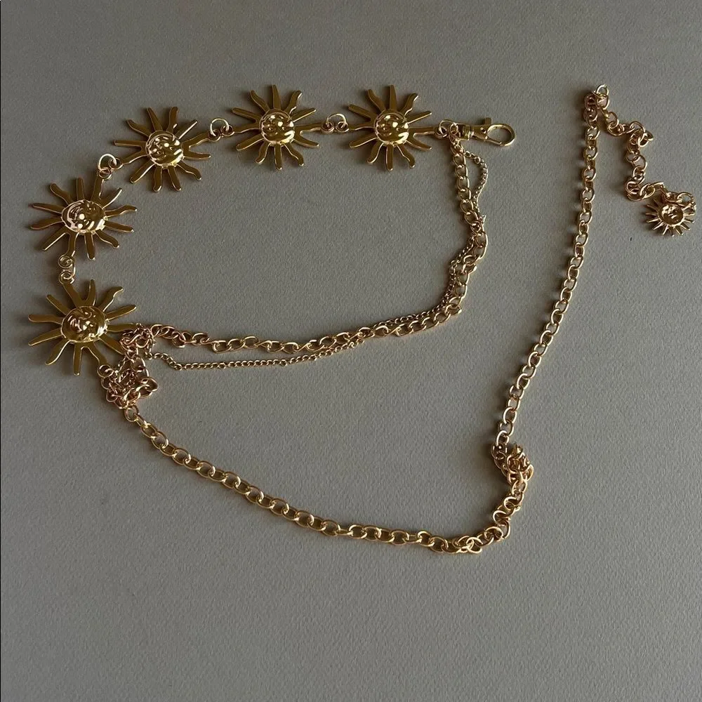 Gold and Silver Sun Chain Belt R22